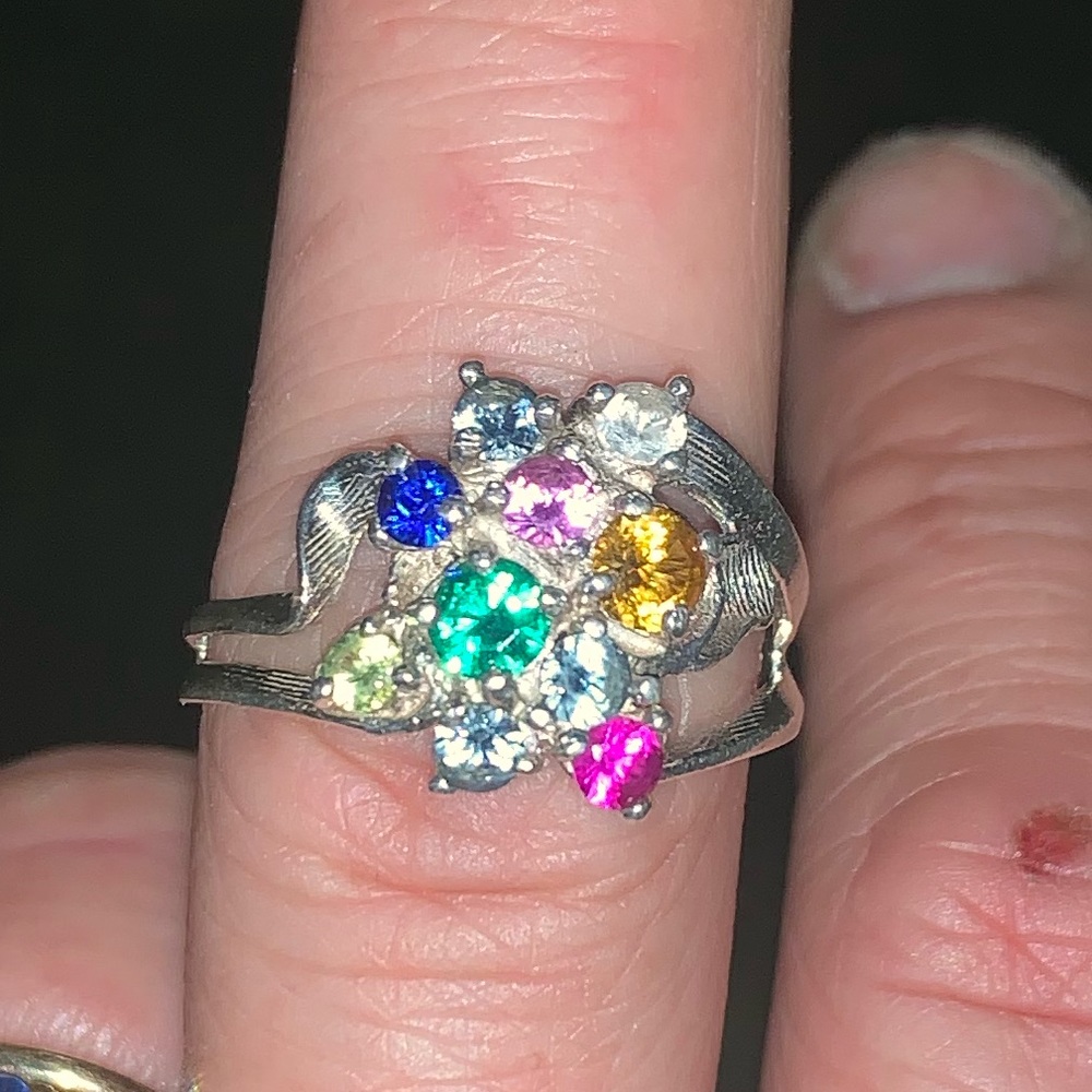 Sterling silver and CZ cluster ring